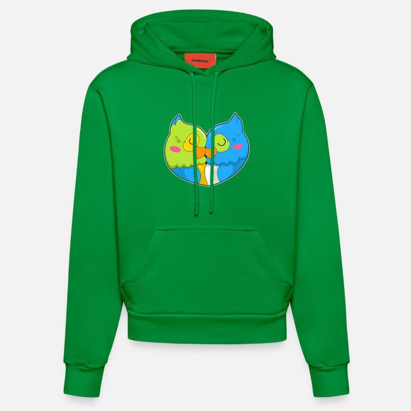Amour de perroquet - Sweat à capuche bio ajusté fabriqué en UE - City Green