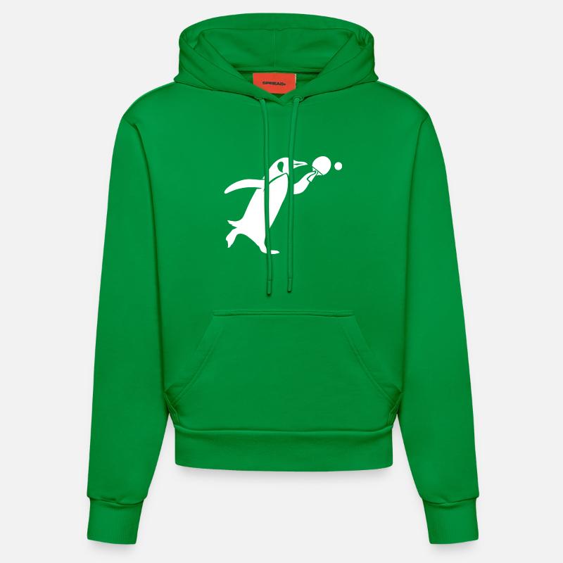 Silhouette de ping-pong pingouin - Sweat à capuche bio ajusté fabriqué en UE - City Green