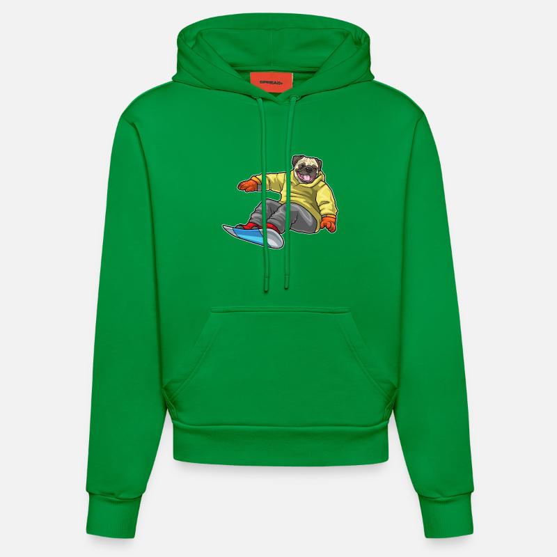 Carlin Snowboarder Snowboard - Sweat à capuche bio ajusté fabriqué en UE - City Green