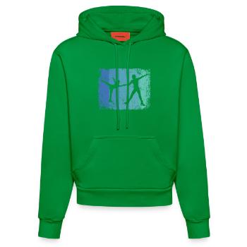 Figure Skating Figure Skating Ice Skating - Organic Fitted Hoodie Made in EU - City Green - Front