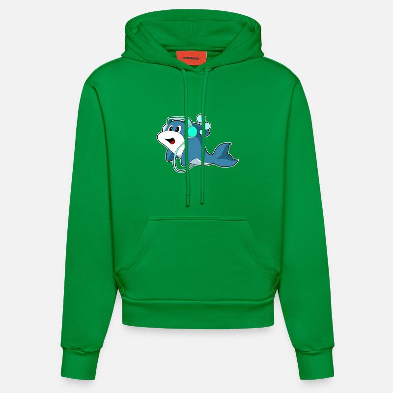 Musique casque Delfin - Sweat à capuche bio ajusté fabriqué en UE - City Green