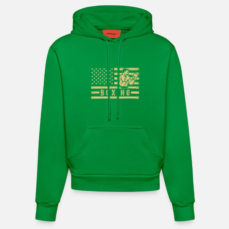 Boxe États-Unis - Sweat à capuche bio ajusté fabriqué en UE - City Green