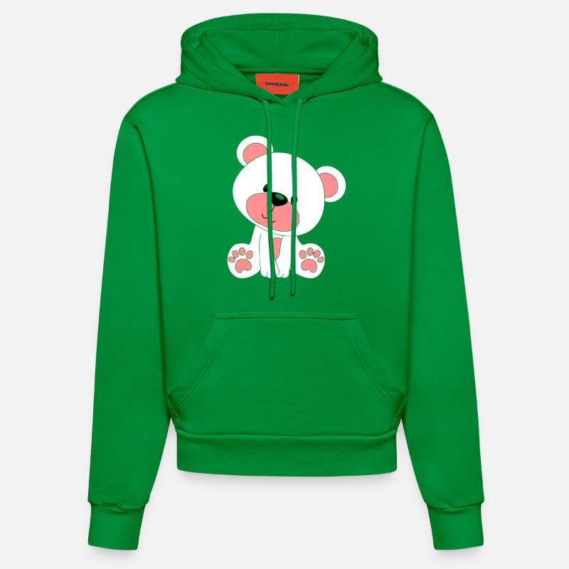 ours en peluche - Sweat à capuche bio ajusté fabriqué en UE - City Green