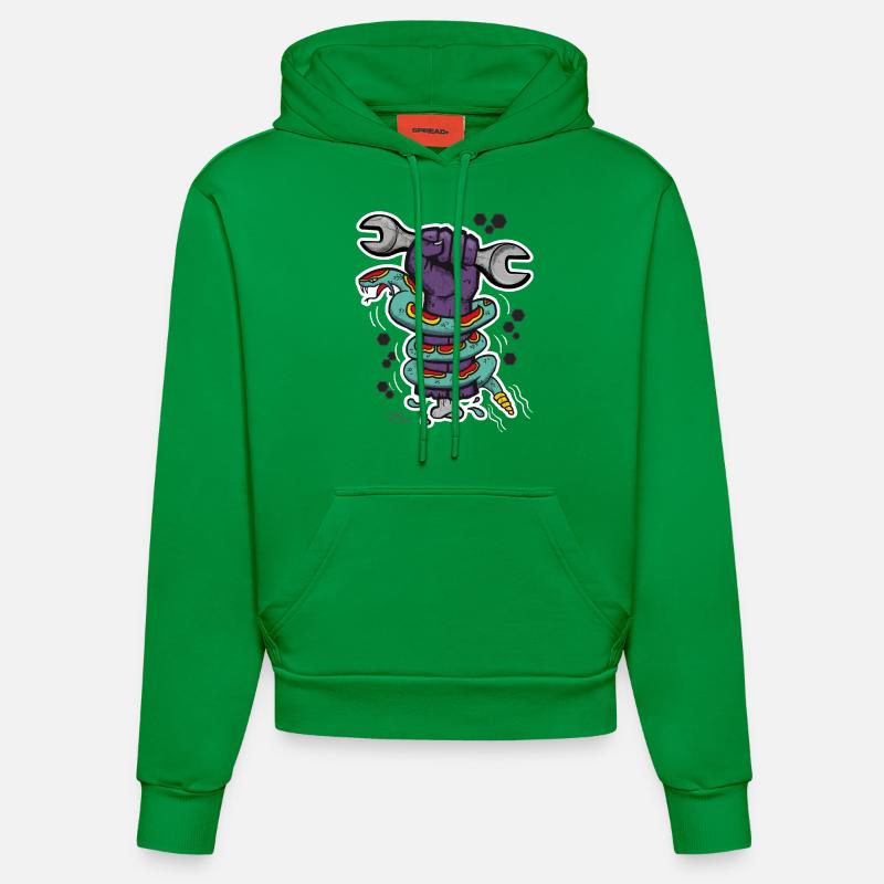 zombie garage - Sweat à capuche bio ajusté fabriqué en UE - City Green