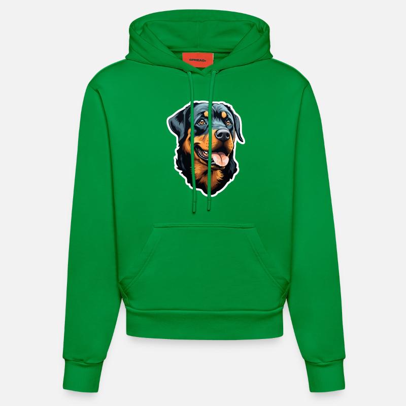 Rottweilerkopf - Sweat à capuche bio ajusté fabriqué en UE - City Green