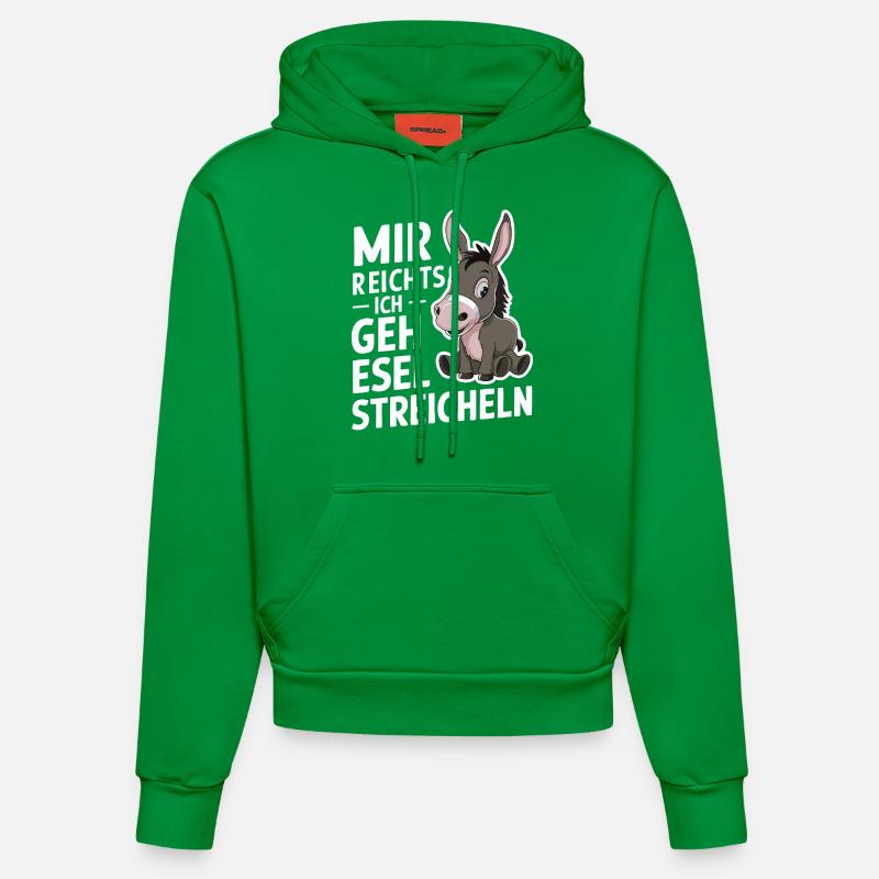 Âne âne mulet Muli - Sweat à capuche bio ajusté fabriqué en UE - City Green