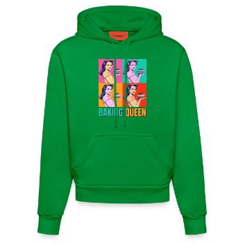 Baking Cake Baking Queen Baking Fairy Baker Pop Art - Organic Fitted Hoodie Made in EU - City Green - Front