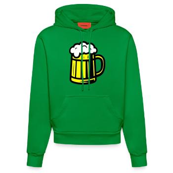Chope à bière en verre à bière - Sweat à capuche bio ajusté fabriqué en UE - City Green - Devant