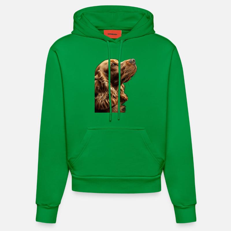 Cocker Spaniel - Sweat à capuche bio ajusté fabriqué en UE - City Green