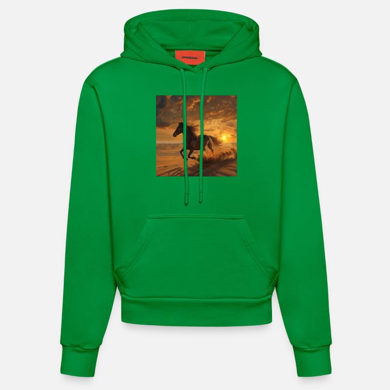 Cheval - Sweat à capuche bio ajusté fabriqué en UE - City Green