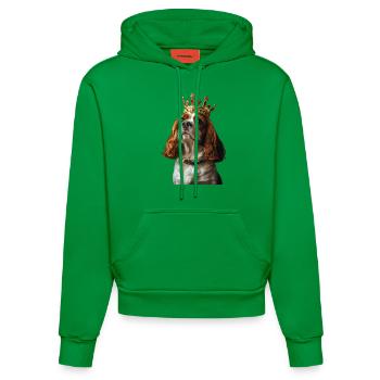 Cavalier King Charles Spaniel - Organic Fitted Hoodie Made in EU - City Green - Front