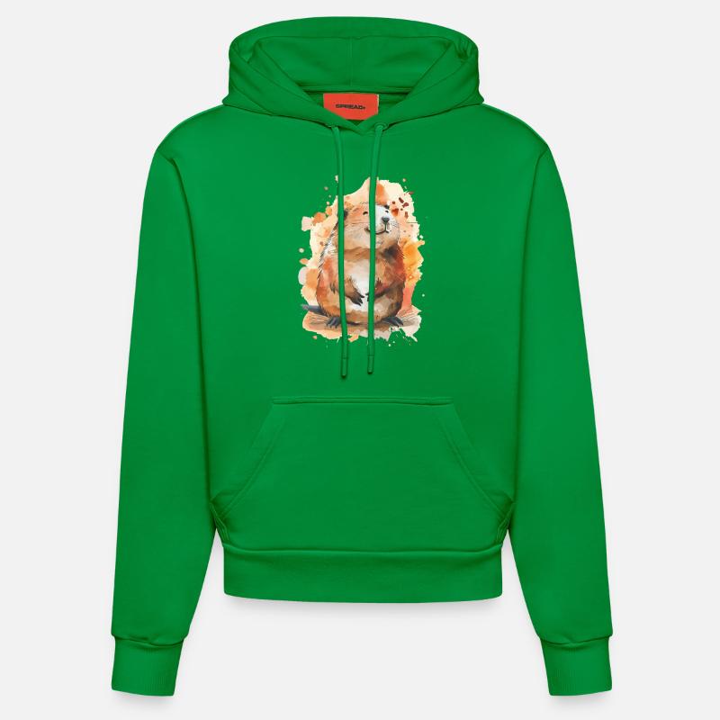 Castor - Sweat à capuche bio ajusté fabriqué en UE - City Green
