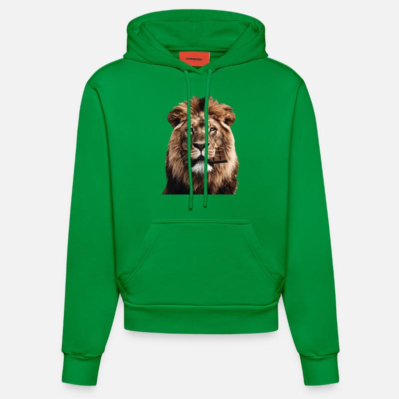 Lion - Sweat à capuche bio ajusté fabriqué en UE - City Green