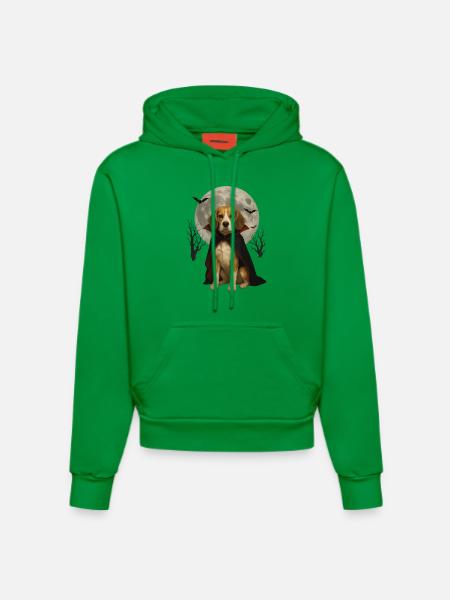 Beagle - Organic Fitted Hoodie Made in EU - City Green