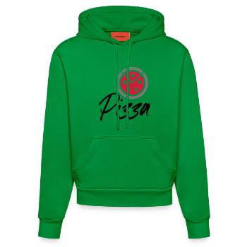 Pizza - Organic Fitted Hoodie Made in EU - City Green - Vorne