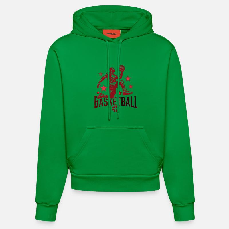 Conception de basket-ball - Sweat à capuche bio ajusté fabriqué en UE - City Green