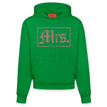 Mrs. Est. 2023 Fiançailles Douche nuptiale Mariage - Sweat à capuche bio ajusté fabriqué en UE - City Green - Devant