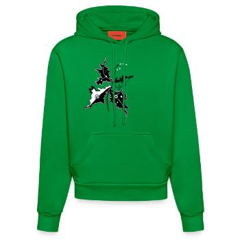 Floral ornament - Organic Fitted Hoodie Made in EU - City Green - Front