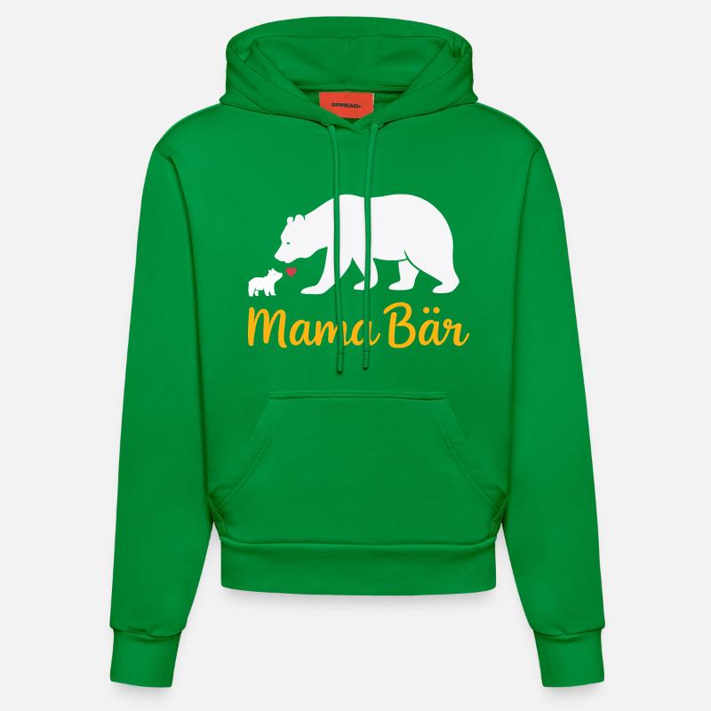 Future Maman MAMA BEAR Rétro Drôle - Sweat à capuche bio ajusté fabriqué en UE - City Green