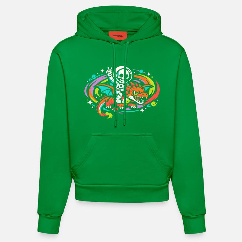 Dragon de l’Espace - Sweat à capuche bio ajusté fabriqué en UE - City Green