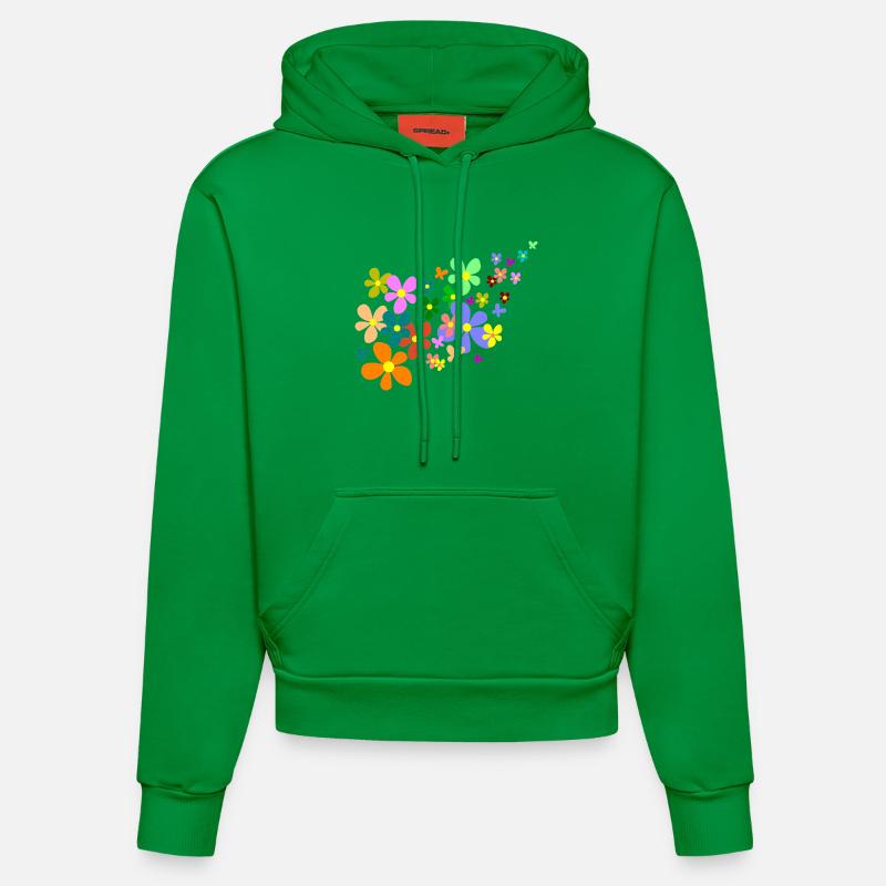 fleur - Sweat à capuche bio ajusté fabriqué en UE - City Green