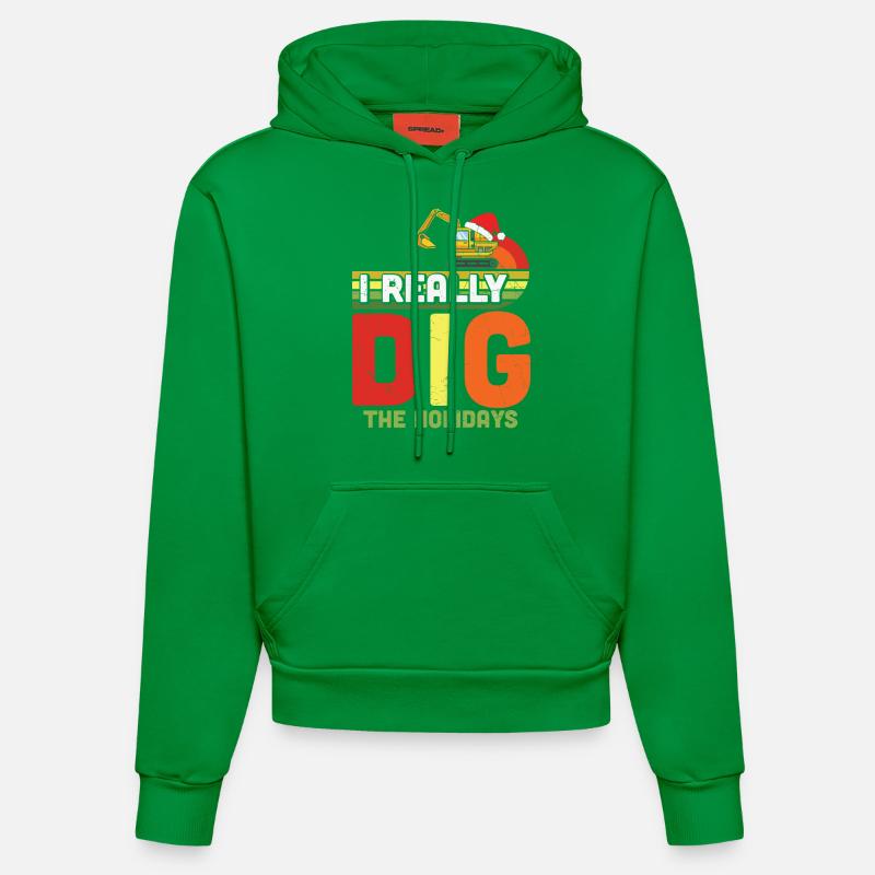J’aime Noël Cadeaux de Noël - Sweat à capuche bio ajusté fabriqué en UE - City Green