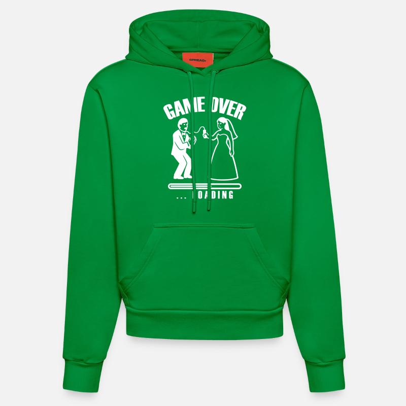 Game Over Loading Hochzeit - Organic Fitted Hoodie Made in EU - City Green