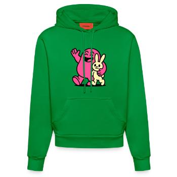 Happy Friends! - Organic Fitted Hoodie Made in EU - City Green - Vorne