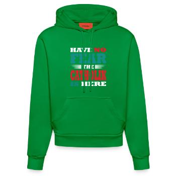 N’ayez crainte, le Katholik est là Tenue - Sweat à capuche bio ajusté fabriqué en UE - City Green - Devant