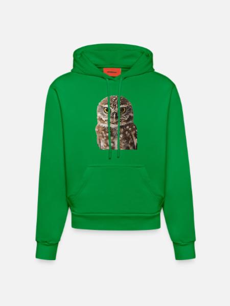 Eule - Organic Fitted Hoodie Made in EU - City Green