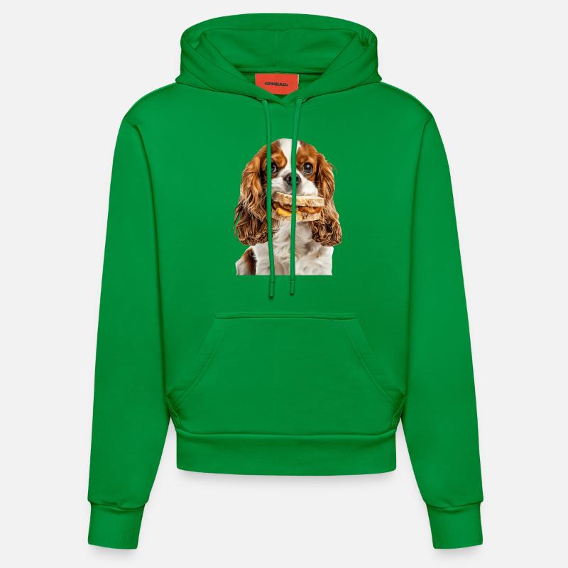 Cavalier King Spaniel - Sweat à capuche bio ajusté fabriqué en UE - City Green