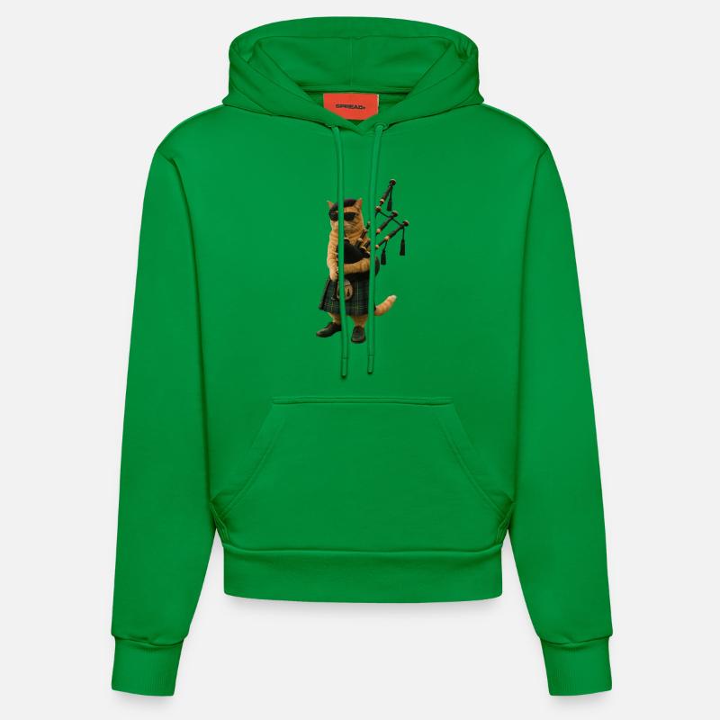 Cornemuse Cat - Sweat à capuche bio ajusté fabriqué en UE - City Green