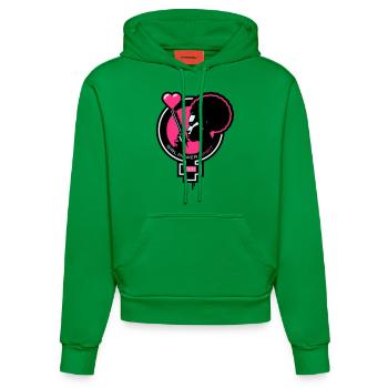 Girl-Power-Spirit-01-customizable - Sweat à capuche bio ajusté fabriqué en UE - City Green - Devant