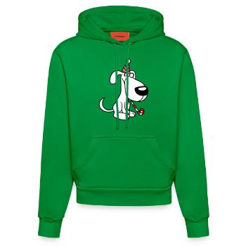 chien anniversaire réveillon nouvel an chapeau de fête célébrer crapaud - Sweat à capuche bio ajusté fabriqué en UE - City Green - Devant