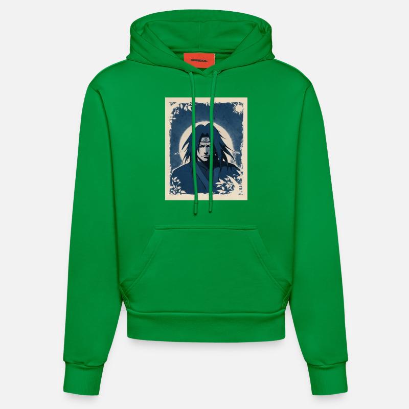 Portrait de personnage d’anime - Sweat à capuche bio ajusté fabriqué en UE - City Green