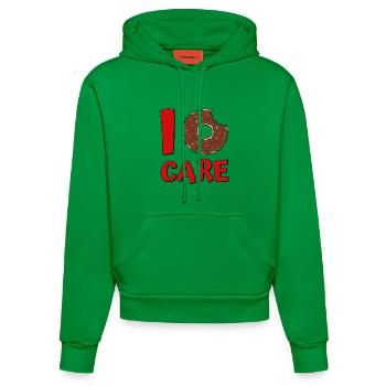 Donut disant I Care Donut en rouge - Sweat à capuche bio ajusté fabriqué en UE - City Green - Devant