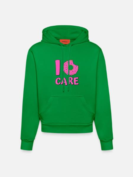 I donut care - Organic Fitted Hoodie Made in EU - City Green