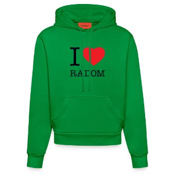 I LOVE RADOM - Organic Fitted Hoodie Made in EU - City Green - Front