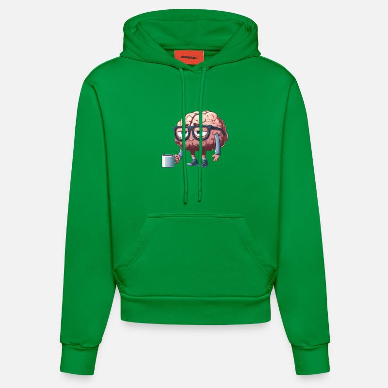 Breloque cérébrale décontractée avec café - Sweat à capuche bio ajusté fabriqué en UE - City Green