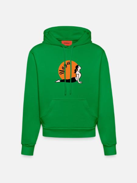 Yoga Love - Organic Fitted Hoodie Made in EU - City Green