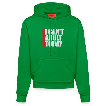 Je ne peux pas parler d’adulte aujourd’hui Drôle de Dicton-Adulte Logo - Sweat à capuche bio ajusté fabriqué en UE - City Green - Devant