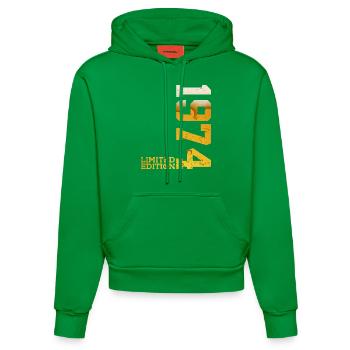 BIÈRE ÉDITION LIMITÉE 52E ANNIVERSAIRE DE 1974 - Sweat à capuche bio ajusté fabriqué en UE - City Green - Devant