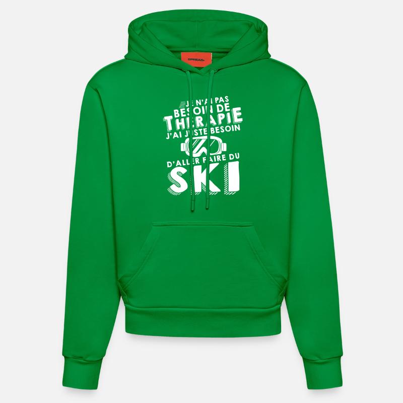 Thérapie - Ski - Sweat à capuche bio ajusté fabriqué en UE - City Green