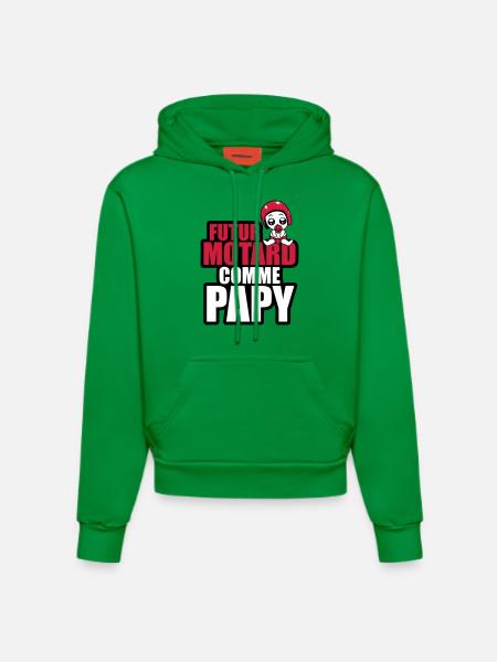 futur motard comme papy - Sweat à capuche bio ajusté fabriqué en UE - City Green