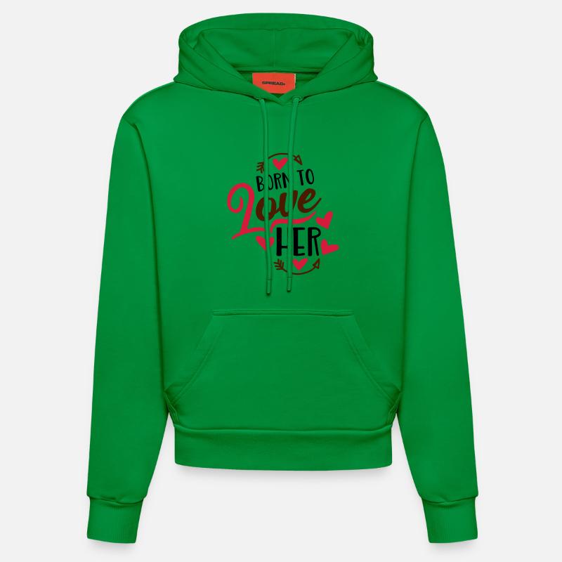amour - Sweat à capuche bio ajusté fabriqué en UE - City Green