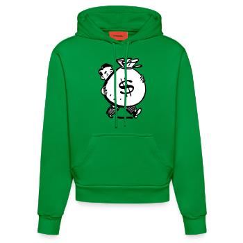 homme d'argent sac idée cadeau grand terrain Cartoon - Sweat à capuche bio ajusté fabriqué en UE - City Green - Devant