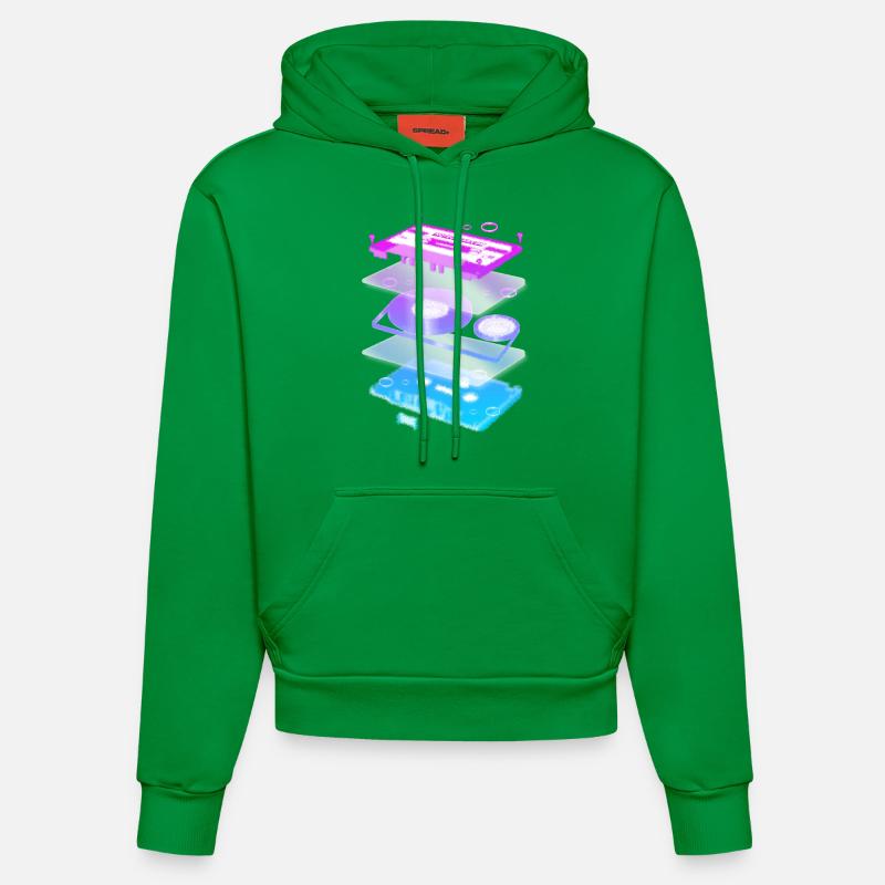 Cassette explosion - Sweat à capuche bio ajusté fabriqué en UE - City Green