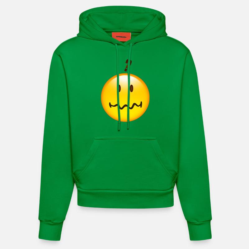 Smiley Question mark - Sweat à capuche bio ajusté fabriqué en UE - City Green