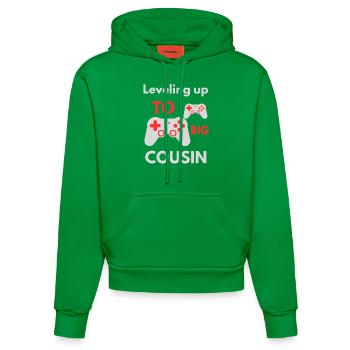 Leveling up to big cousin design i'm the big cousi - Sweat à capuche bio ajusté fabriqué en UE - City Green - Devant