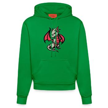 drache comic - Organic Fitted Hoodie Made in EU - City Green - Vorne